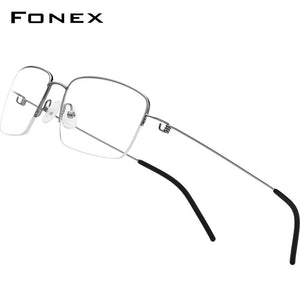 Planet Gates Titanium Alloy Optical Glasses Frame Men Half Prescription Eyeglasses Korean Women Myopia Screwless Eyewear 98623