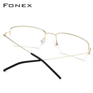 Planet Gates Titanium Alloy Optical Glasses Frame Men Half Prescription Eyeglasses Korean Women Myopia Screwless Eyewear 98623