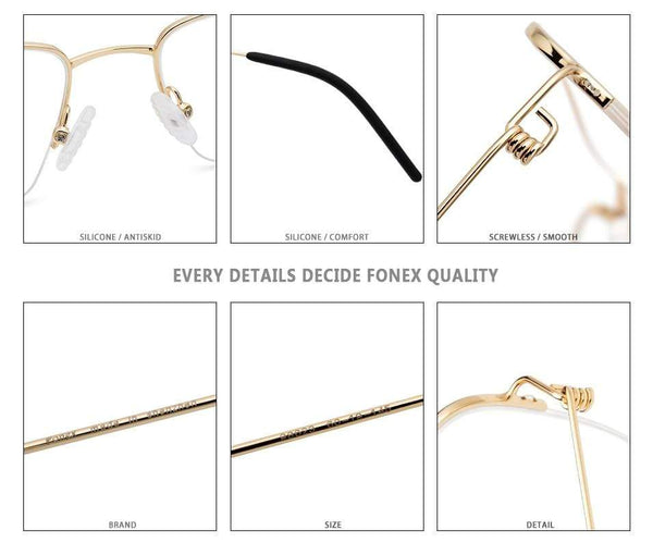 Planet Gates Titanium Alloy Optical Glasses Frame Men Half Prescription Eyeglasses Korean Women Myopia Screwless Eyewear 98623