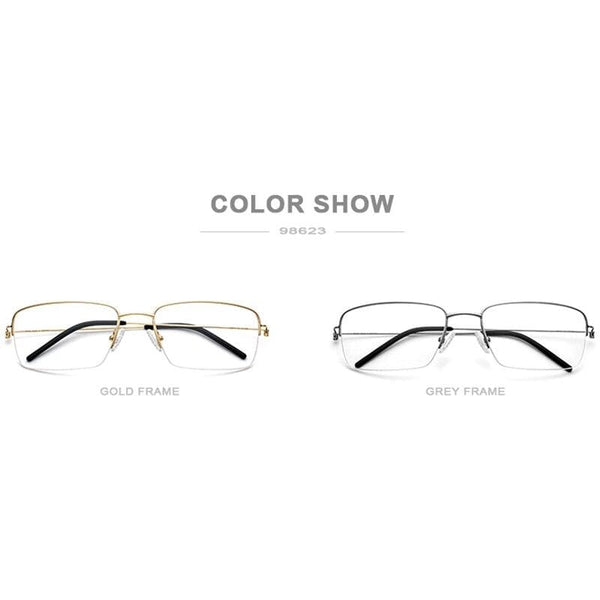 Planet Gates Titanium Alloy Optical Glasses Frame Men Half Prescription Eyeglasses Korean Women Myopia Screwless Eyewear 98623