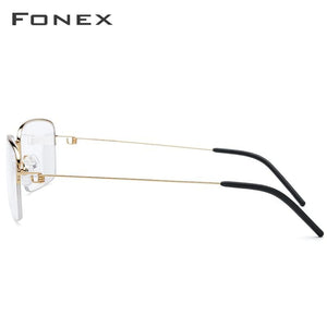 Planet Gates Titanium Alloy Optical Glasses Frame Men Half Prescription Eyeglasses Korean Women Myopia Screwless Eyewear 98623