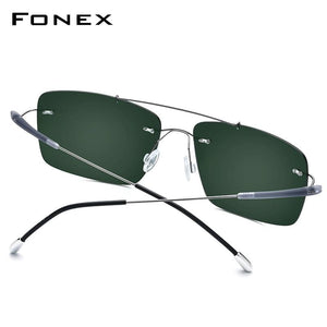 Planet Gates Titanium Alloy TR90 Rimless Sunglasses Men 2020 New Ultralight Screwless Square Women Polarized Sun Glasses for Men 20009