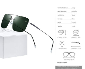 Planet Gates Titanium Alloy TR90 Rimless Sunglasses Men 2020 New Ultralight Screwless Square Women Polarized Sun Glasses for Men 20009