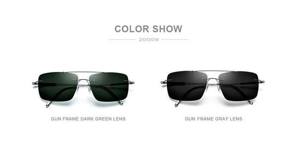 Planet Gates Titanium Alloy TR90 Rimless Sunglasses Men 2020 New Ultralight Screwless Square Women Polarized Sun Glasses for Men 20009