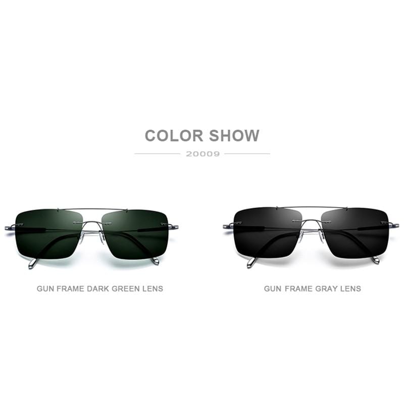 Planet Gates Titanium Alloy TR90 Rimless Sunglasses Men 2020 New Ultralight Screwless Square Women Polarized Sun Glasses for Men 20009