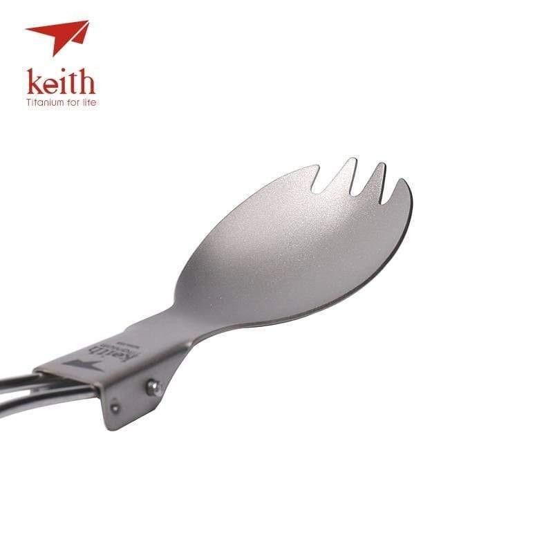 Planet Gates Titanium Folding Spork Portable Outdoor Camping Cutlery Travel Tableware Picnic Hiking Convenient Fork Spoon Only 17.5g