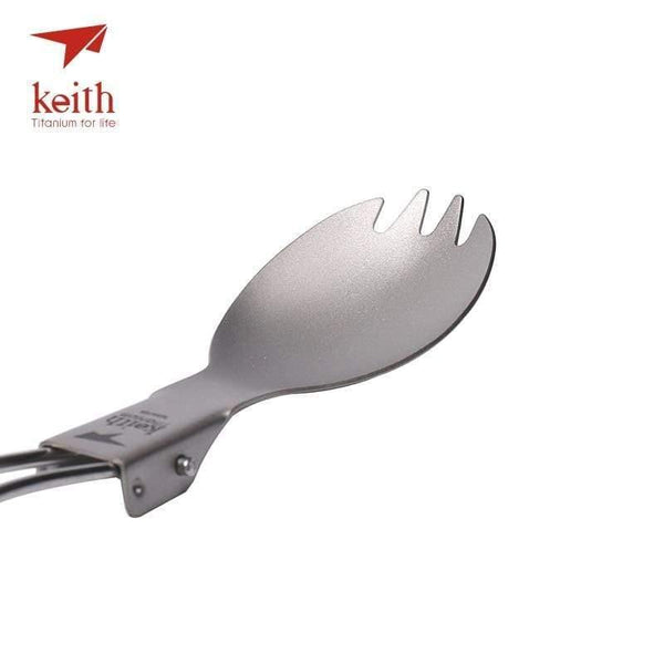 Planet Gates Titanium Folding Spork Portable Outdoor Camping Cutlery Travel Tableware Picnic Hiking Convenient Fork Spoon Only 17.5g