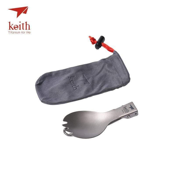 Planet Gates Titanium Folding Spork Portable Outdoor Camping Cutlery Travel Tableware Picnic Hiking Convenient Fork Spoon Only 17.5g