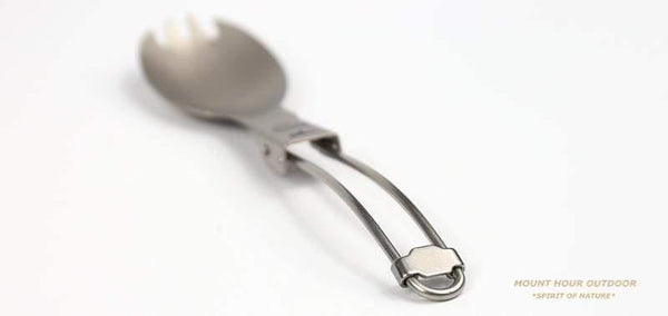 Planet Gates Titanium Folding Spork Portable Outdoor Camping Cutlery Travel Tableware Picnic Hiking Convenient Fork Spoon Only 17.5g