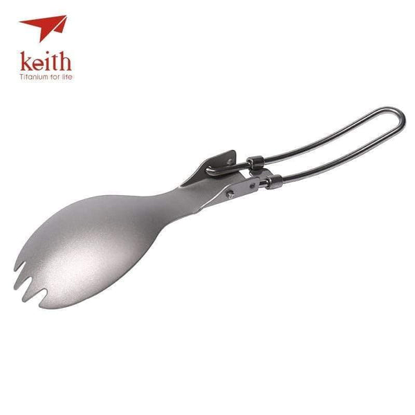 Planet Gates Titanium Folding Spork Portable Outdoor Camping Cutlery Travel Tableware Picnic Hiking Convenient Fork Spoon Only 17.5g