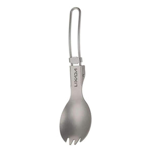 Planet Gates Titanium Folding Spork Spoon Titanium Camping Cookware Fold Flatware Lightweight Handle For Picnic Outdoor Camping Travel