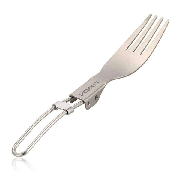 Planet Gates Titanium Folding Spork Spoon Titanium Camping Cookware Fold Flatware Lightweight Handle For Picnic Outdoor Camping Travel