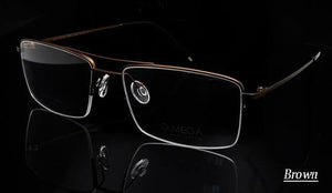 Planet Gates Titanium frame brown Titanium Glasses Frame Men Half Rim Eyeglasses Pilot Glass Eyewear Business Man Spectacle Frame