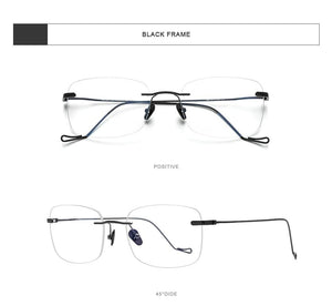 Planet Gates Titanium Glasses Frame Men 2020 New Women Rimless Prescription Square Eyeglasses Frames Myopia Optical Eyewear 8559