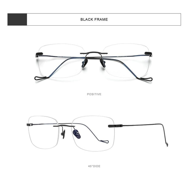 Planet Gates Titanium Glasses Frame Men 2020 New Women Rimless Prescription Square Eyeglasses Frames Myopia Optical Eyewear 8559
