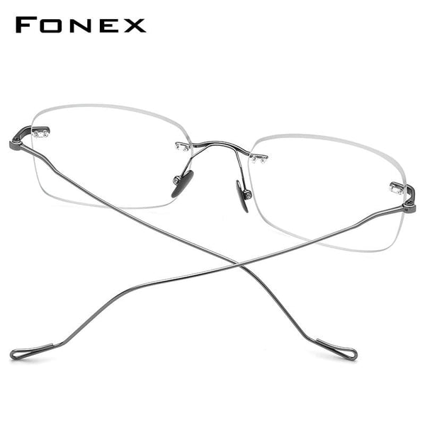 Planet Gates Titanium Glasses Frame Men 2020 New Women Rimless Prescription Square Eyeglasses Frames Myopia Optical Eyewear 8559