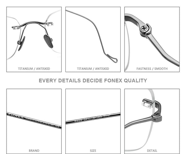 Planet Gates Titanium Glasses Frame Men 2020 New Women Rimless Prescription Square Eyeglasses Frames Myopia Optical Eyewear 8559