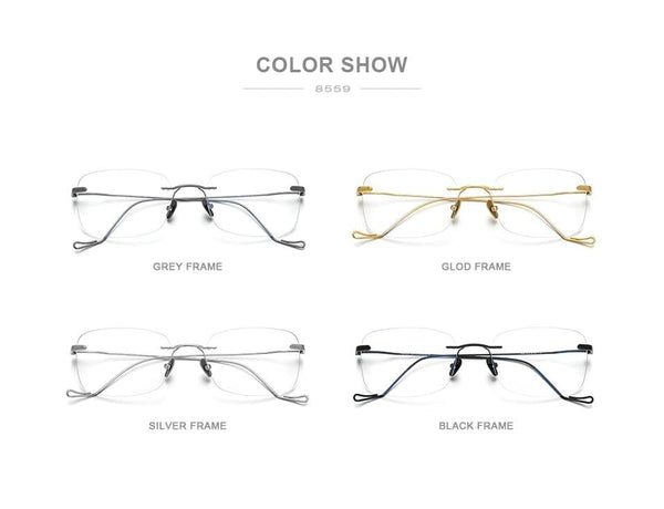 Planet Gates Titanium Glasses Frame Men 2020 New Women Rimless Prescription Square Eyeglasses Frames Myopia Optical Eyewear 8559