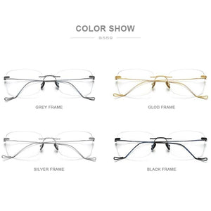 Planet Gates Titanium Glasses Frame Men 2020 New Women Rimless Prescription Square Eyeglasses Frames Myopia Optical Eyewear 8559