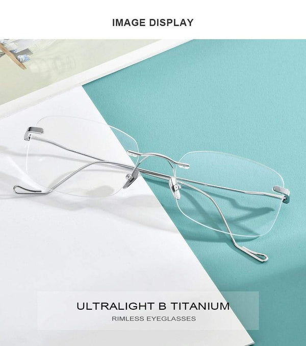 Planet Gates Titanium Glasses Frame Men 2020 New Women Rimless Prescription Square Eyeglasses Frames Myopia Optical Eyewear 8559