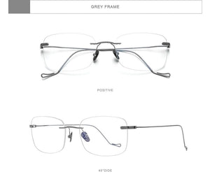 Planet Gates Titanium Glasses Frame Men 2020 New Women Rimless Prescription Square Eyeglasses Frames Myopia Optical Eyewear 8559