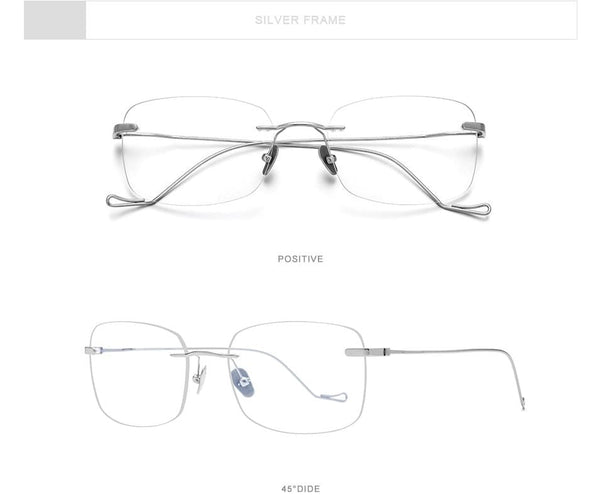 Planet Gates Titanium Glasses Frame Men 2020 New Women Rimless Prescription Square Eyeglasses Frames Myopia Optical Eyewear 8559