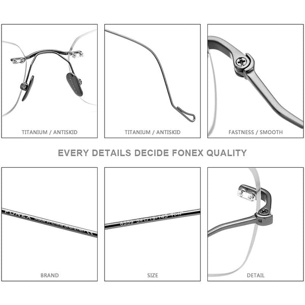 Planet Gates Titanium Glasses Frame Men 2020 New Women Rimless Prescription Square Eyeglasses Frames Myopia Optical Eyewear 8559