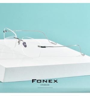 Planet Gates Titanium Glasses Frame Men 2020 New Women Rimless Prescription Square Eyeglasses Frames Myopia Optical Eyewear 8559