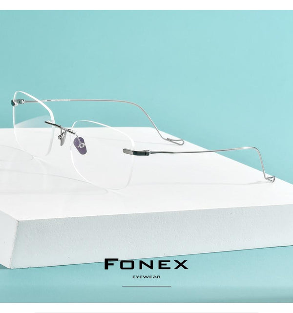 Planet Gates Titanium Glasses Frame Men 2020 New Women Rimless Prescription Square Eyeglasses Frames Myopia Optical Eyewear 8559