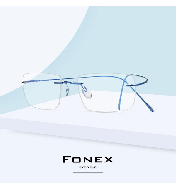 Planet Gates Titanium Glasses Frame Men 2020 Women Rimless Prescription Square Eyeglasses Frames Myopia Optical Korean Eyewear F85634