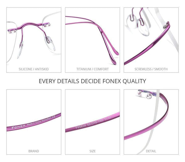 Planet Gates Titanium Glasses Frame Men 2020 Women Rimless Prescription Square Eyeglasses Frames Myopia Optical Korean Eyewear F85634