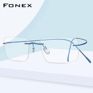 Planet Gates Titanium Glasses Frame Men 2020 Women Rimless Prescription Square Eyeglasses Frames Myopia Optical Korean Eyewear F85634