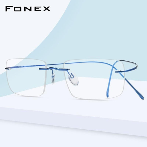Planet Gates Titanium Glasses Frame Men 2020 Women Rimless Prescription Square Eyeglasses Frames Myopia Optical Korean Eyewear F85634