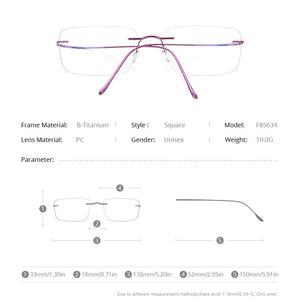 Planet Gates Titanium Glasses Frame Men 2020 Women Rimless Prescription Square Eyeglasses Frames Myopia Optical Korean Eyewear F85634