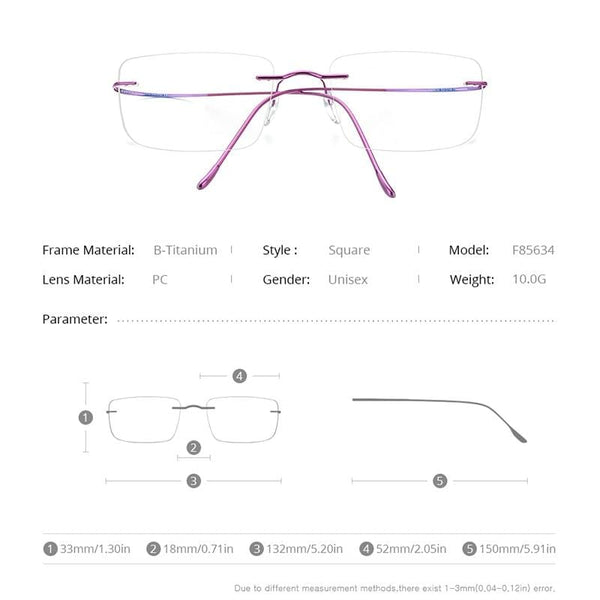 Planet Gates Titanium Glasses Frame Men 2020 Women Rimless Prescription Square Eyeglasses Frames Myopia Optical Korean Eyewear F85634