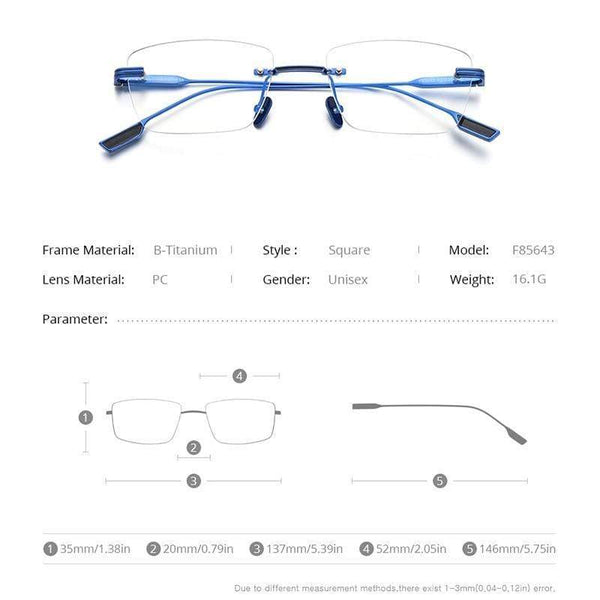 Planet Gates Titanium Glasses Frame Men 2021 New Women Rimless Prescription Square Eyeglasses Frameless Myopia Optical Eyewear F85643