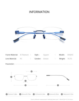 Planet Gates Titanium Glasses Frame Men 2021 New Women Rimless Prescription Square Eyeglasses Frameless Myopia Optical Eyewear F85643