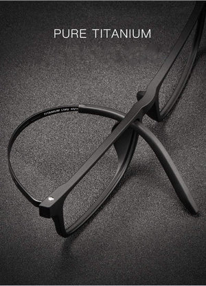 Planet Gates Titanium Glasses Frame Men Comfortable Large Frame TR Glasses Frame Ultra Light Square Myopia Optical Glasses Frame 8822T