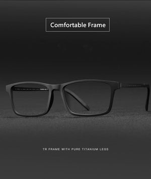Planet Gates Titanium Glasses Frame Men Comfortable Large Frame TR Glasses Frame Ultra Light Square Myopia Optical Glasses Frame 8822T