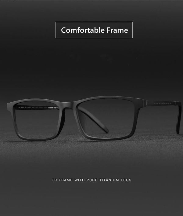 Planet Gates Titanium Glasses Frame Men Comfortable Large Frame TR Glasses Frame Ultra Light Square Myopia Optical Glasses Frame 8822T