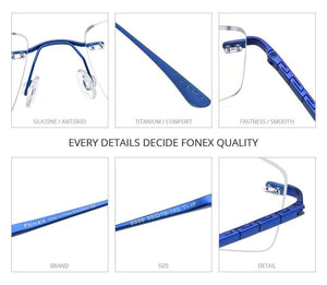 Planet Gates Titanium Glasses Frame Men Rimless Prescription Square Eyeglasses 2021 Women Frameless Myopia Optical Eyewear 8555