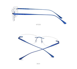 Planet Gates Titanium Glasses Frame Men Rimless Prescription Square Eyeglasses 2021 Women Frameless Myopia Optical Eyewear 8555