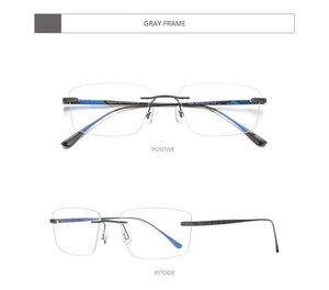 Planet Gates Titanium Glasses Frame Men Rimless Prescription Square Eyeglasses 2021 Women Frameless Myopia Optical Eyewear 8555