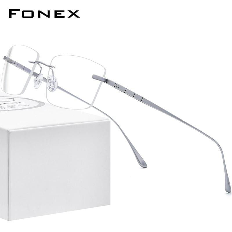 Planet Gates Titanium Glasses Frame Men Rimless Prescription Square Eyeglasses 2021 Women Frameless Myopia Optical Eyewear 8555