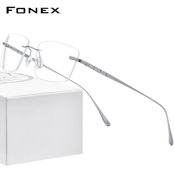 Planet Gates Titanium Glasses Frame Men Rimless Prescription Square Eyeglasses 2021 Women Frameless Myopia Optical Eyewear 8555