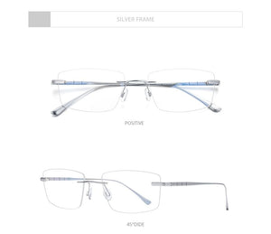 Planet Gates Titanium Glasses Frame Men Rimless Prescription Square Eyeglasses 2021 Women Frameless Myopia Optical Eyewear 8555