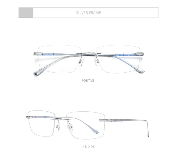 Planet Gates Titanium Glasses Frame Men Rimless Prescription Square Eyeglasses 2021 Women Frameless Myopia Optical Eyewear 8555