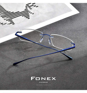 Planet Gates Titanium Glasses Frame Men Rimless Prescription Square Eyeglasses 2021 Women Frameless Myopia Optical Eyewear 8555