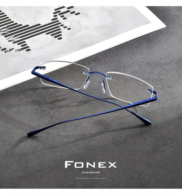 Planet Gates Titanium Glasses Frame Men Rimless Prescription Square Eyeglasses 2021 Women Frameless Myopia Optical Eyewear 8555