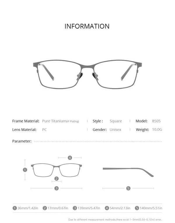 Planet Gates Titanium Glasses Frame Men Square Eyewear Male Classic Full Optical Prescription Eyeglasses Frames Gafas Oculos 8505